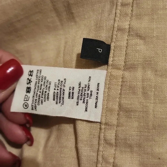 THEORY LINEN BLEND MOTO JACKET - Picture 6 of 6